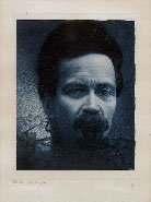LUIGI BONAZZA, Portrait of Cesare Battisti, mezzotint on steel